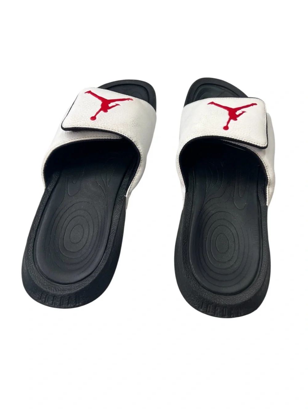 Jordan Air Jordan Hydro 6 Slides Jumpman White Gym Red Black 881473-101 Mens 9